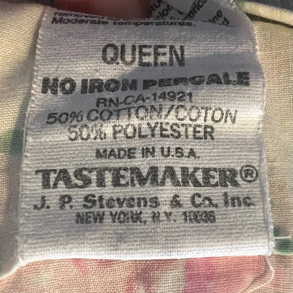 Vintage Tastemaker JP Stevens Floral Queen Pillowcase Pair Pink Rose Cottagecore